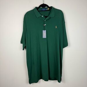 Polo Ralph Lauren Mens XXL Green Top Short Sleeve Cotton Collared Preppy